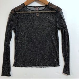 Victoria Secret Sheer Metallic Top XS/S B32
